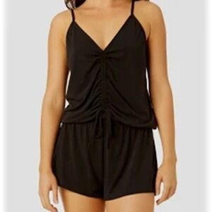 Salt & Cove Juniors Vneck Front Cinch‎ Romper, Black, Size XS
